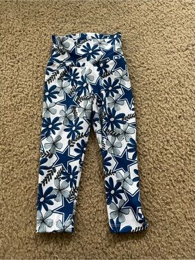 Dallas cowboys Girls Floral & Star Print Blue Leggings - Kids Bottoms